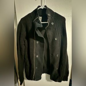 Express Black Men double button sweater size medium